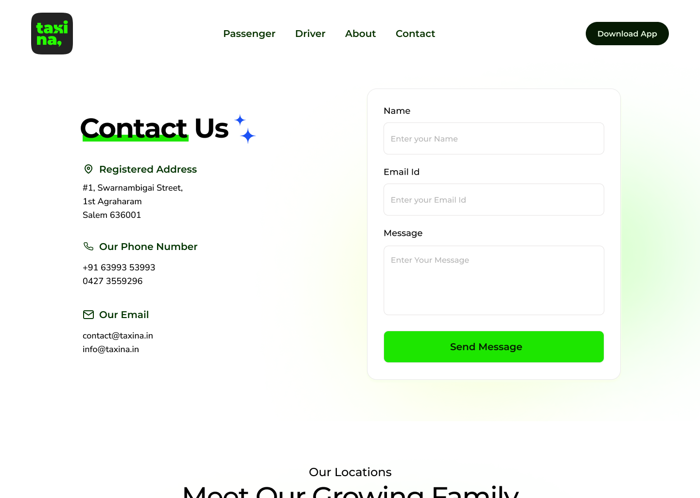 Taxina- contact us